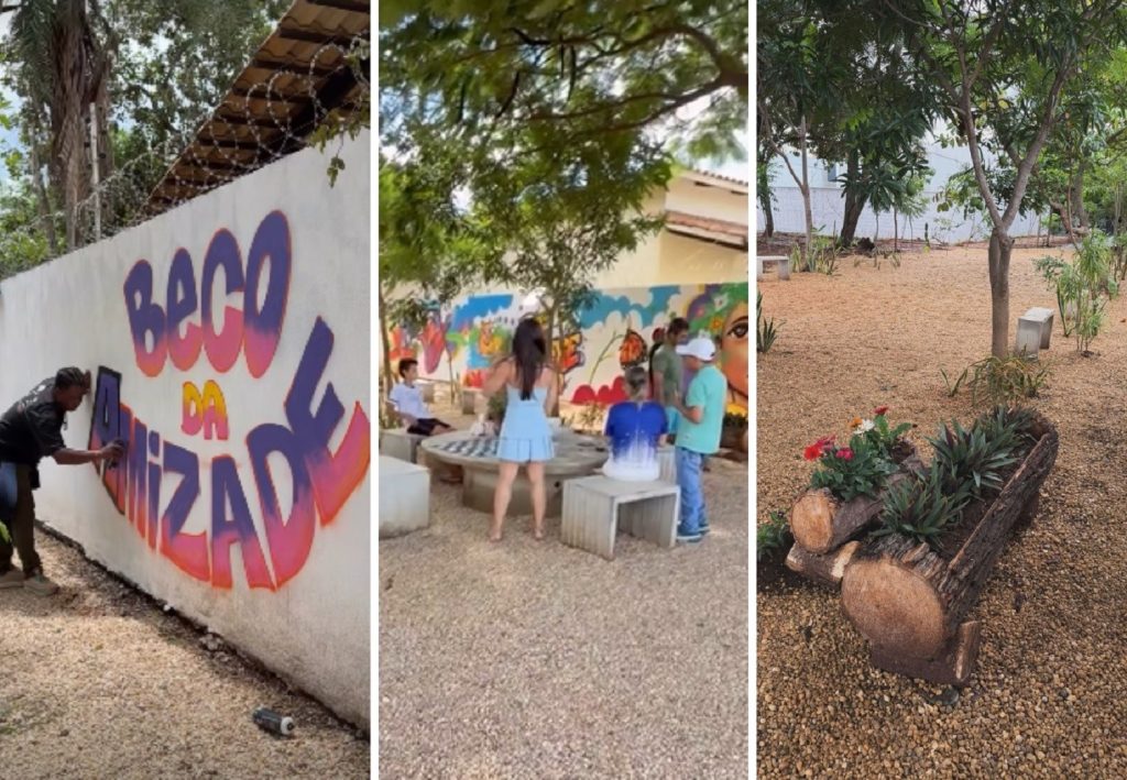 De ‘depósito de lixo’ a ‘beco da amizade’: veja antes e depois de área pública em que influencer fez mutirão para recuperar